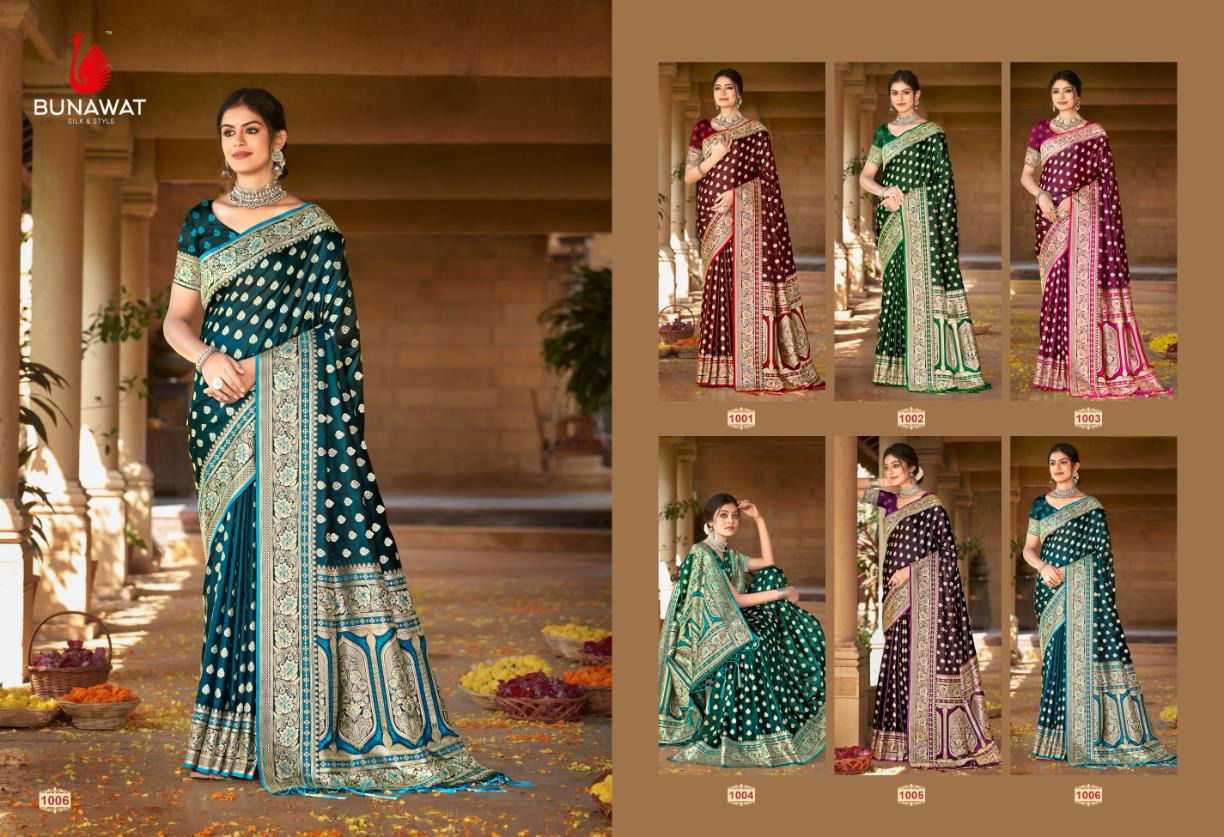 Akshat By Bunawat Satan Silk Designer Wedding Sarees Wholesale Online